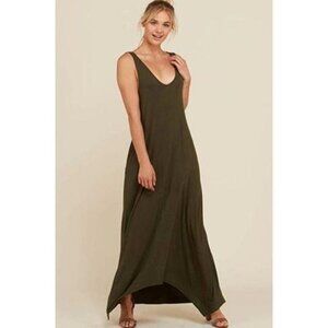 Annabelle Olive Pocket Tank Maxi Dress